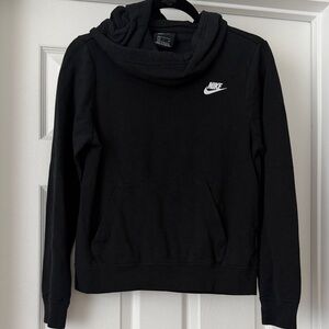 Nike Black Teddy Pullover Jacket with White Swoosh